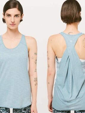 Lululemon Essential Tank Heathered Blue Cast